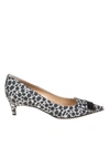 SERGIO ROSSI GLITTERY ANIMAL PRINTED FABRIC PUMPS