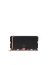 THOM BROWNE WALLET ON CHAIN IN BLUE HAMMERED LEATHER,FAP196A-05577 415