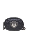 DOLCE & GABBANA MATELASSÉ DEVOTION CAMERA BAG IN BLACK