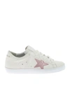 GOLDEN GOOSE SUPERSTAR SNEAKERS IN WHITE AND PINK,G35WS590.O88