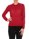 FENDI RED SWEATER WITH TONE-ON-TONE EMBOSSED FF MOTIF