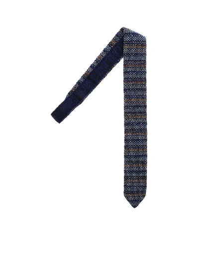 Missoni Blue Knit Tie