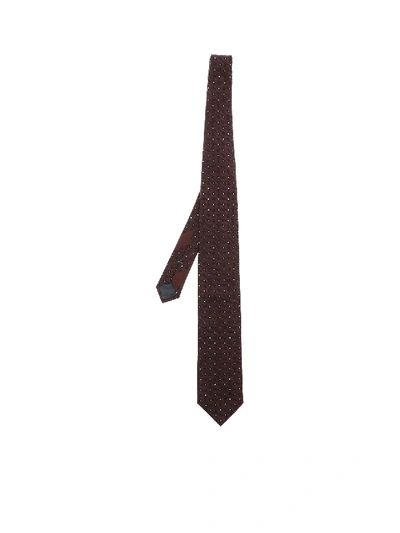 Ermenegildo Zegna Knitted Fabric Tie In Burgundy Color In Red