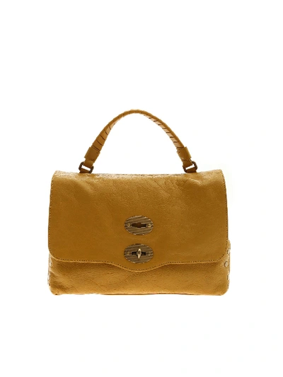 Zanellato Postina S Bag In Ocher Yellow Lustro Line In Gold