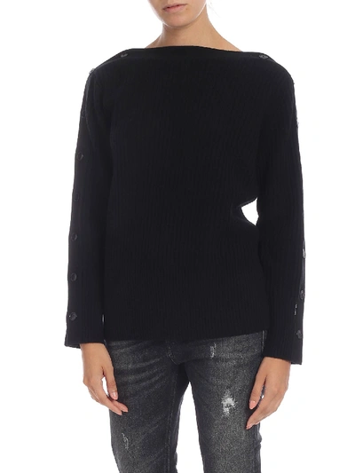 Calvin Klein Black Pullover With Buttons