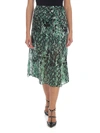 ALICE AND OLIVIA ALICE + OLIVIA REPTILE PRINT SKIRT IN GREEN AND BLACK