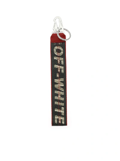 Off-white Industrial Key Ring In Gray And Red In Grey