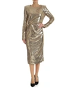 P.A.R.O.S.H DRESS IN GOLDEN MICRO-SEQUINS WITH KNOT