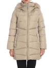 ADD ADD QUILTED DOWN JACKET IN BEIGE WITH FUR INSERT