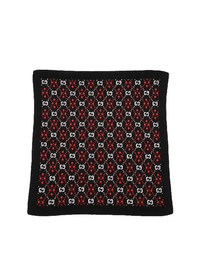 Gucci Gg Monogram Blanket In Black