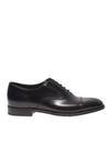 PRADA BRUSHED LEATHER OXFORD IN BLACK