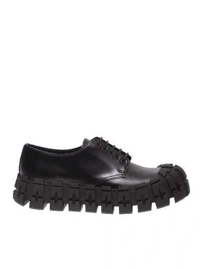 Prada Derby In Black With Maxi Sole