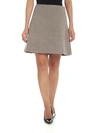 THEORY WOOL AND CASHMERE SKIRT IN BEIGE MELANGE