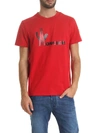 MONCLER PRINTED T-SHIRT IN RED