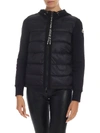MONCLER CARDIGAN IN BLACK WITH DOWN JACKET DETAIL