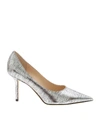 JIMMY CHOO LOVE 85 PUMPS IN SILVER COLOR