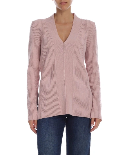 Alberta Ferretti Pink Pullover With Mother Of Pearl Buttons