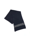 DONDUP BLUE SCARF WITH INLAID LOGO