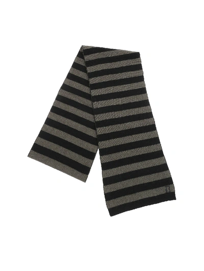 Dondup Green And Black Striped Scarf