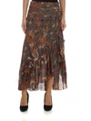 ULLA JOHNSON AILIE SKIRT IN SHADES OF BROWN