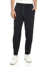 KENZO DRAWSTRING TAPERED CROPPED TROUSERS IN BLACK