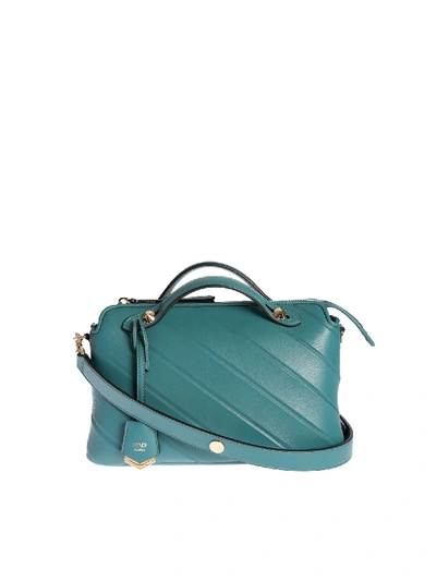 Fendi By The Way M Bag In Aquamarine Molded Leather In Green