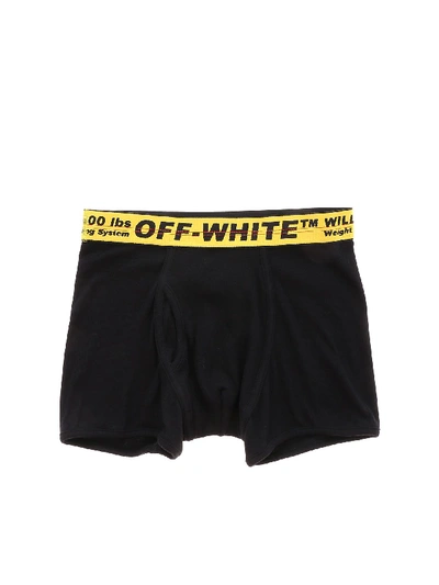 Off-white Black Boxer With Branded Band