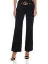 GUCCI BLACK FLARED TROUSERS WITH DOUBLE G,462569 ZIJ15 1000
