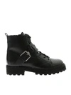 TOD'S ANKLE BOOTS IN BLACK LEATHER WITH DOUBLE T LOGO