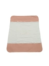 ELISABETTA FRANCHI WHITE AND PINK BLANKET WITH LOGO