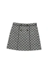 GUCCI GG FABRIC SKIRT IN IVORY AND BLUE COLOR,571293 XWAE2 9318