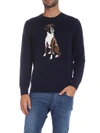 BROOKS BROTHERS BLUE PULLOVER WITH BOXER EMBROIDERY