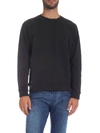 ERMENEGILDO ZEGNA ANTHRACITE GRAY SWEATSHIRT WITH LOGO PATCH