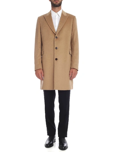 Paul Smith Pure Cashmere Coat In Camel Color