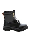 SEE BY CHLOÉ GLOSSY-EFFECT BOOTS IN BLACK