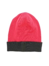 THE NORTH FACE FUCHSIA BEANIE WITH CONTRASTING TURNED UP