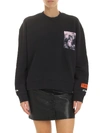 HERON PRESTON BLACK SWEATSHIRT WITH HERONS PRINT ON THE CHEST