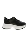 HOGAN MAXI I ACTIVE SNEAKERS IN BLACK AND GOLD