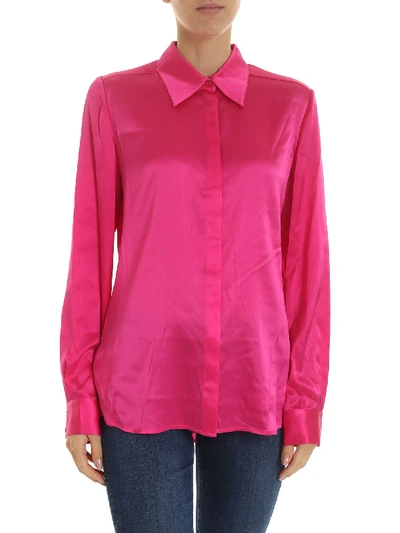 Pinko Amazing Silk Stretch Satin Fuchsia Shirt