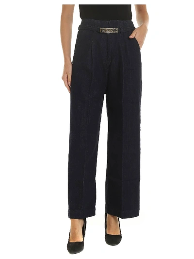 Pinko Paige Palazzo Jeans In Dark Blue