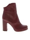 L'AUTRE CHOSE BURGUNDY ANKLE BOOTS WITH BRANDED ZIP