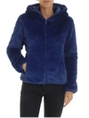 SAVE THE DUCK PADDED ECO-FUR IN ELECTRIC BLUE