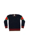 GUCCI BRAIDED PULLOVER IN BLUE,512526 X1577 4152