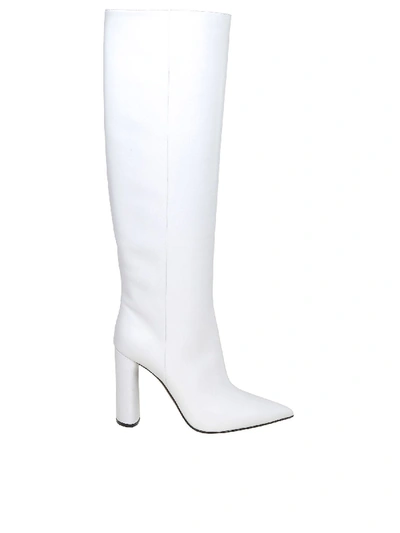 Casadei Agyness Boot In White Color Leather