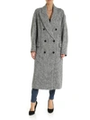 ISABEL MARANT ÉTOILE HABRA COAT IN GREY AND WHITE COLOR