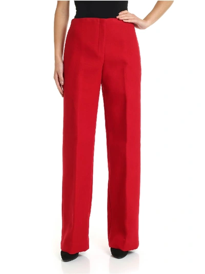 Theory Palazzo Trousers In Red