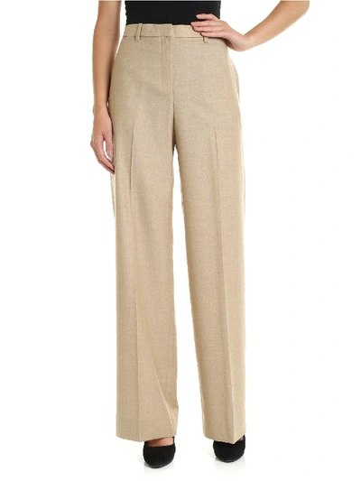 Theory Palazzo Trousers In Beige