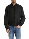 VERSACE QUILTED SILK BOMBER IN BLACK WITH DRAGON PRINT