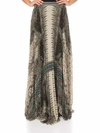 ETRO PLEATED PAISLEY PRINT MAXI SKIRT IN GREEN,17705 5102 800