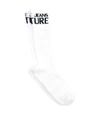 VERSACE LONG LOGO SOCKS IN WHITE